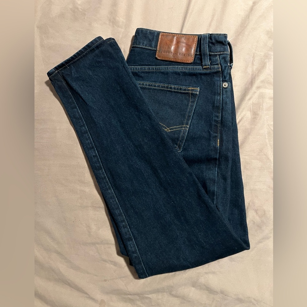 American Eagle Outfitters Men's Dark Blue Slim Jeans